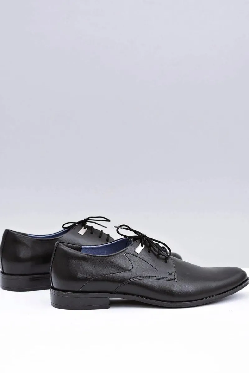 Sale Eleganckie Czarne Półbuty Wizytowe Damaso Męskie Półbuty Eleganckie