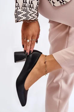 Best Eleganckie Czółenka Na Słupku Czarne Emma Damskie Czółenka Na Słupku|Czółenka Klasyczne