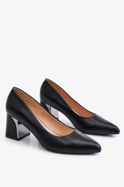 Best Eleganckie Czółenka Na Słupku Czarne Emma Damskie Czółenka Na Słupku|Czółenka Klasyczne