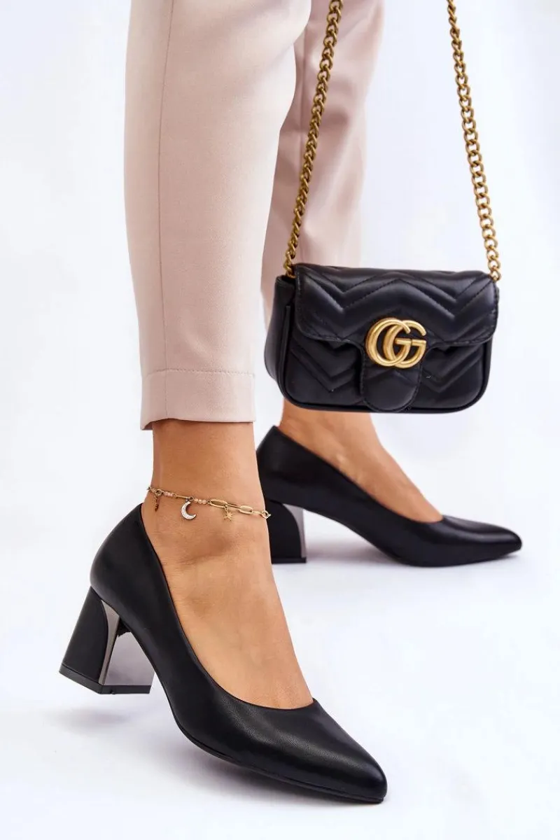 Best Eleganckie Czółenka Na Słupku Czarne Emma Damskie Czółenka Na Słupku|Czółenka Klasyczne