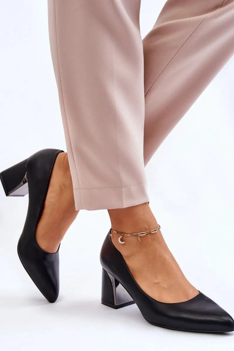 Best Eleganckie Czółenka Na Słupku Czarne Emma Damskie Czółenka Na Słupku|Czółenka Klasyczne