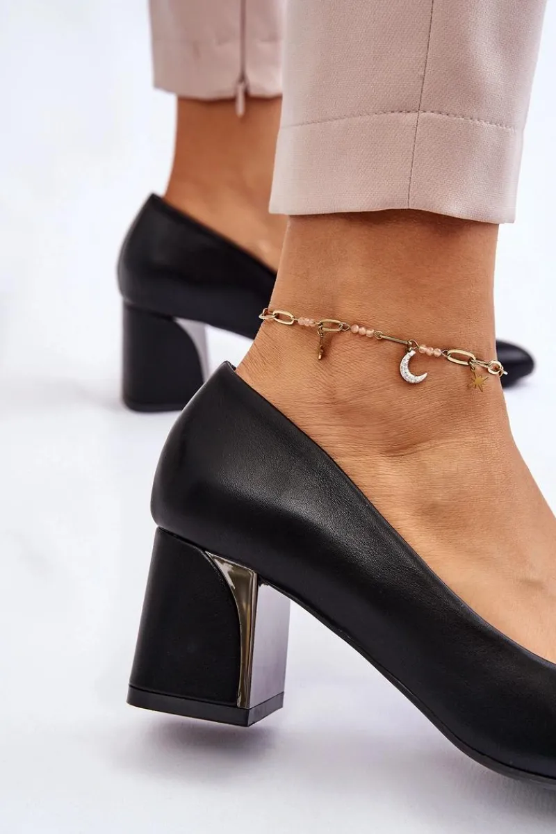 Best Eleganckie Czółenka Na Słupku Czarne Emma Damskie Czółenka Na Słupku|Czółenka Klasyczne