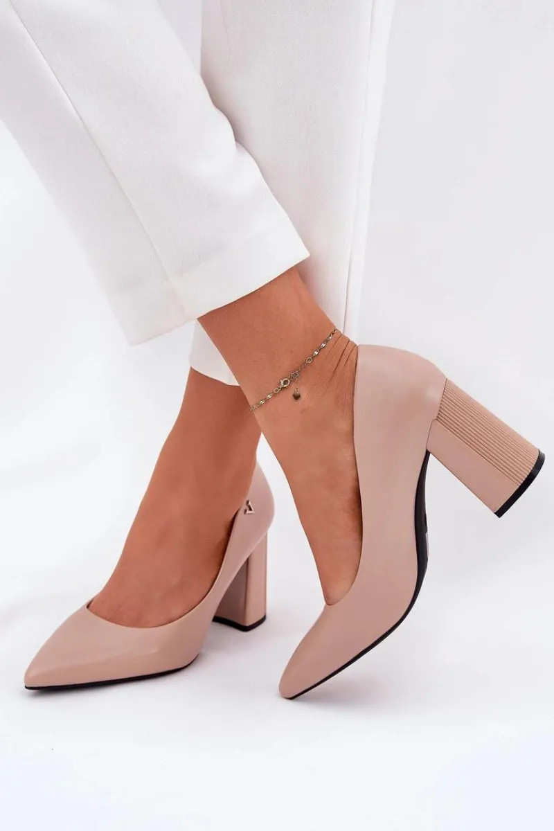 Czółenka Na Słupku|Czółenka Klasyczne>Buty damskie Vinceza Eleganckie Czółenka Na Słupku Vinceza 62220 Beżowe Beżowy