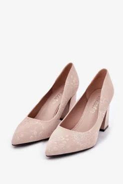 Online Buty damskie Vinceza Eleganckie Czółenka Na Słupku W Różowe Vinceza 62223 Beżowe Beżowy