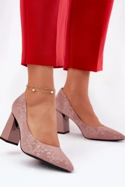 Hot Eleganckie Czółenka Na Słupku W Różowe Vinceza 62223 Różowe Damskie Czółenka Na Słupku|Czółenka Klasyczne