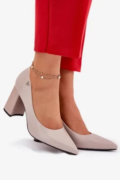 Hot Eleganckie Czółenka Na Słupku Vinceza 62220 Szare Damskie Czółenka Na Słupku|Czółenka Klasyczne