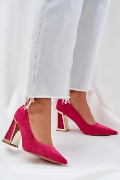 Online Boto Eleganckie Czółenka Na Słupku Szpiczaste Noski Fuksja Falseki