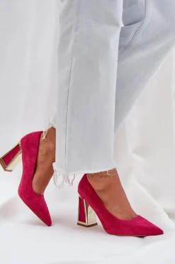 Online Boto Eleganckie Czółenka Na Słupku Szpiczaste Noski Fuksja Falseki