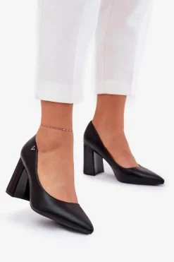 Online Eleganckie Czółenka Na Słupku Vinceza 62220 Czarne Damskie Czółenka Na Słupku|Czółenka Klasyczne