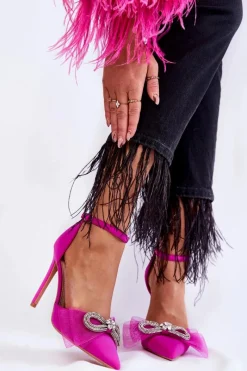 Online Eleganckie Czółenka Na Szpilce Z Kokardą Fuksja Hettie Damskie Czółenka Klasyczne