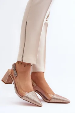 Clearance D&A Eleganckie Czółenka W Szpic MR91292-1 Champagne