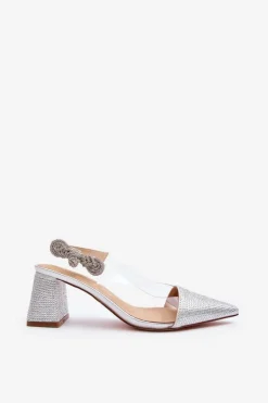 Clearance D&A Eleganckie Czółenka W Szpic MR91292-1 Srebrne