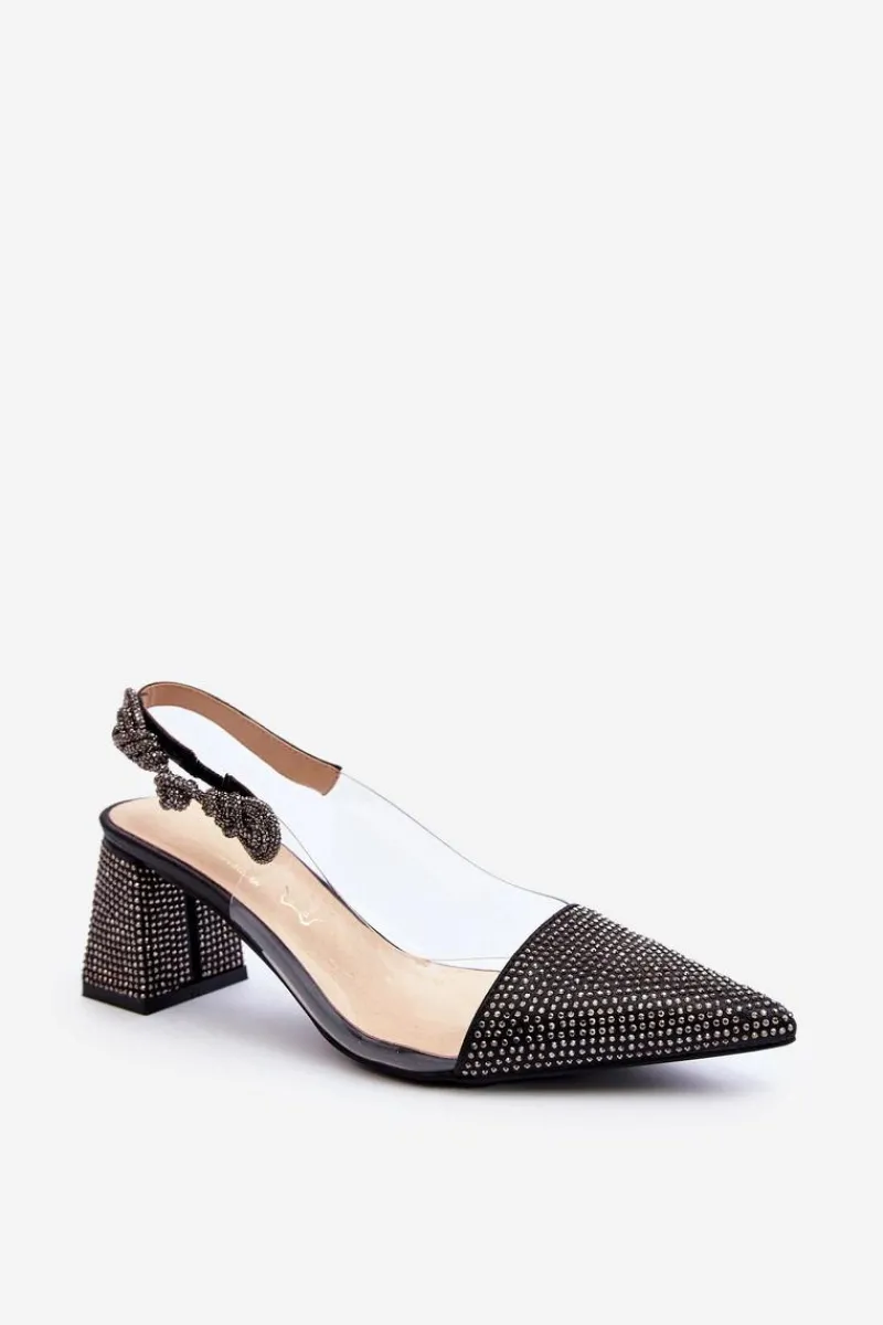 Czółenka Na Słupku|Czółenka Klasyczne>D&A Eleganckie Czółenka W Szpic MR91292-1 Czarne