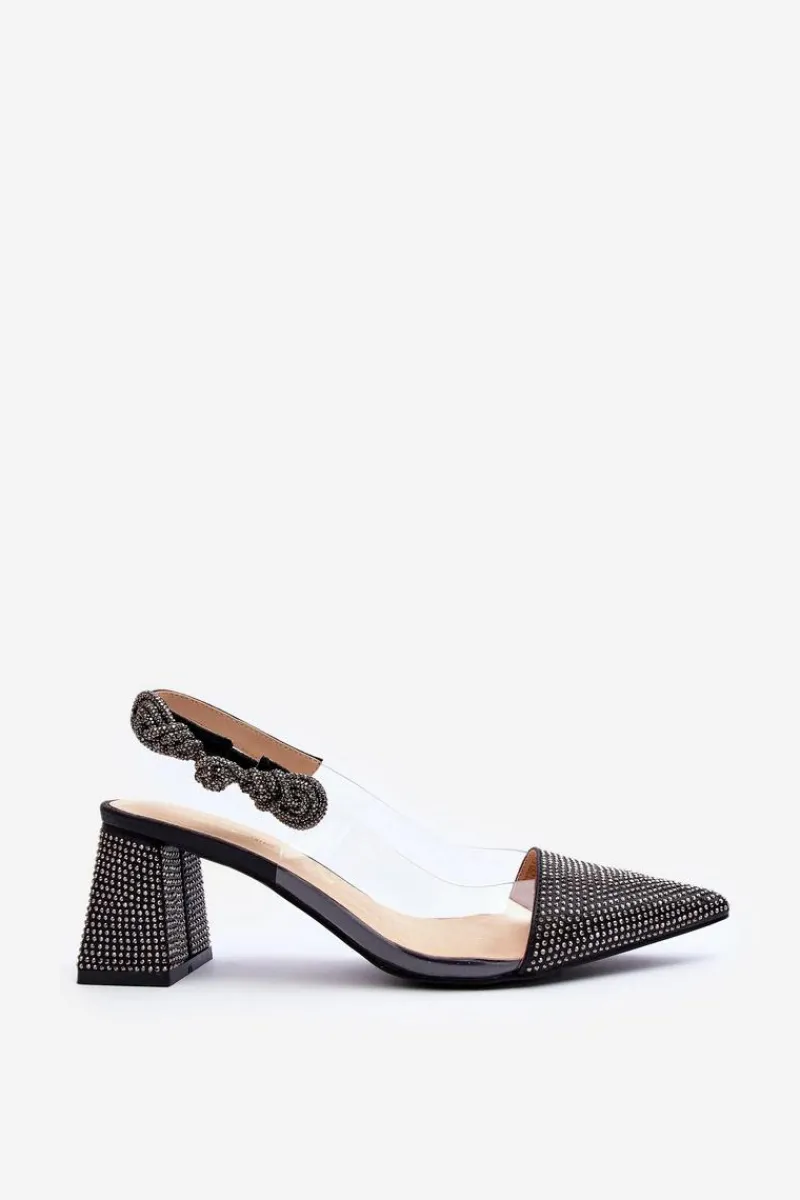 Czółenka Na Słupku|Czółenka Klasyczne>D&A Eleganckie Czółenka W Szpic MR91292-1 Czarne