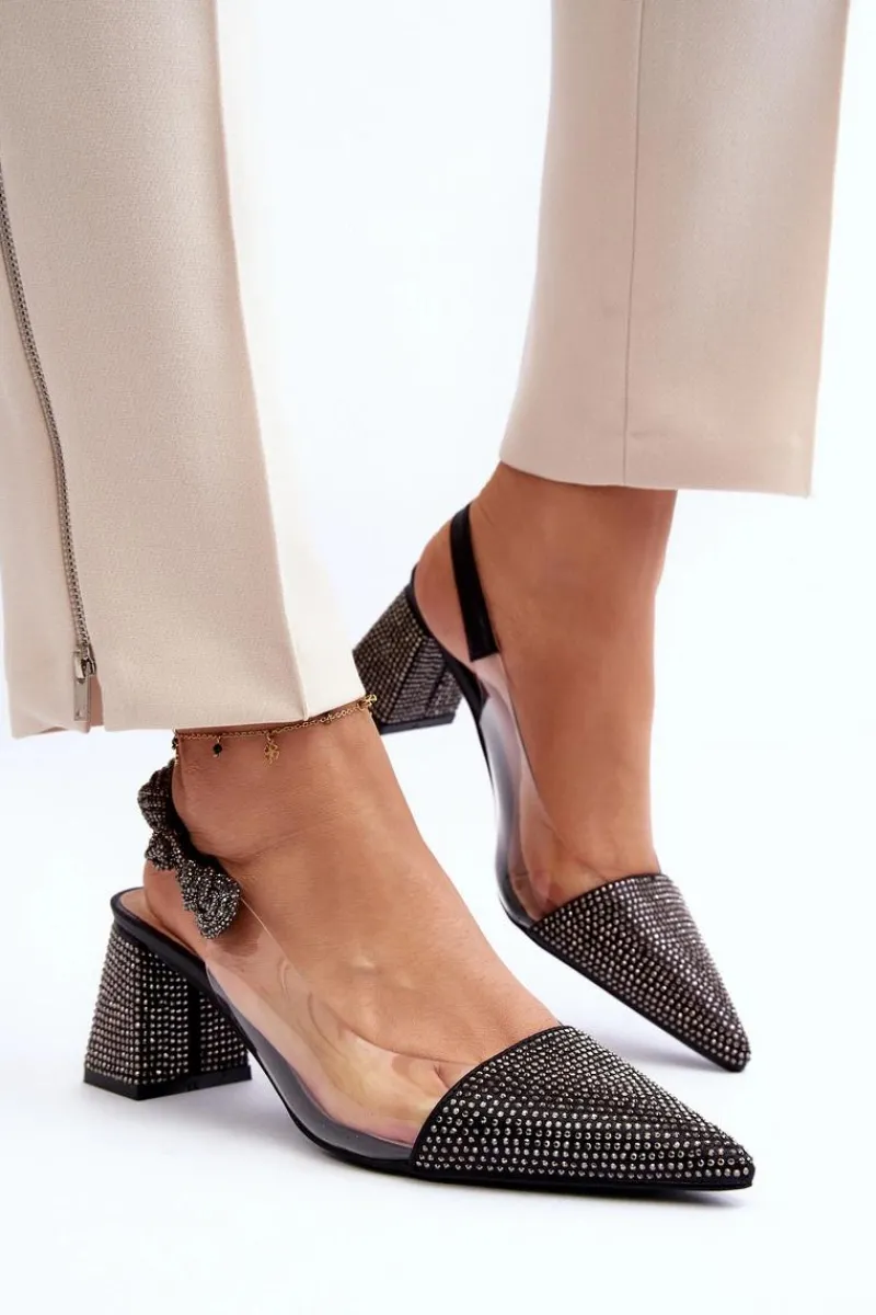 Czółenka Na Słupku|Czółenka Klasyczne>D&A Eleganckie Czółenka W Szpic MR91292-1 Czarne