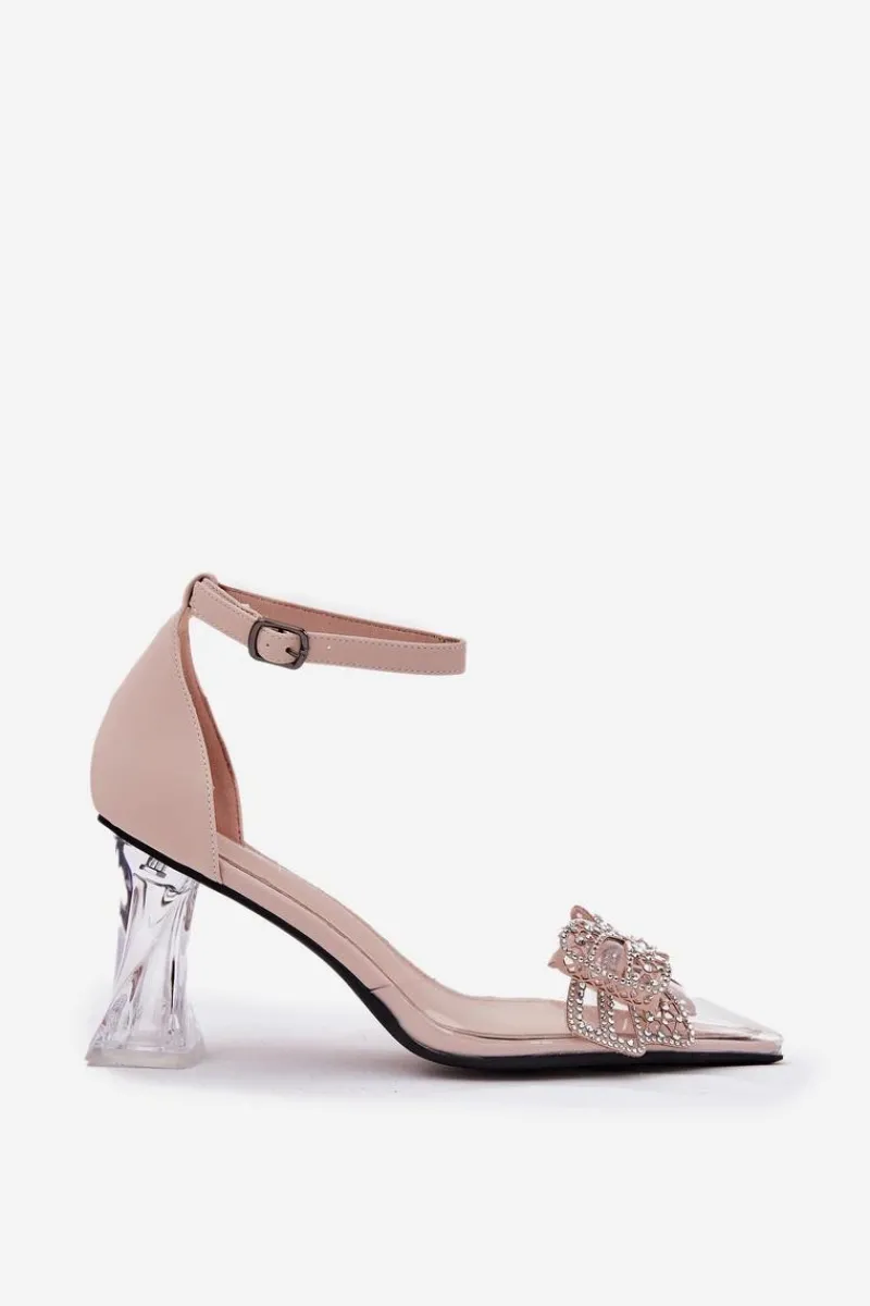 Czółenka Klasyczne|Czółenka Na Słupku>Buty damskie Vinceza Eleganckie Czółenka Z Kokardą Vinceza 62212 Beżowe