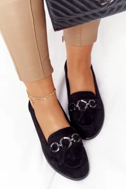 Discount Buty damskie Vinceza Eleganckie Damskie Mokasyny Vinceza 10585 Zamszowe Czarne