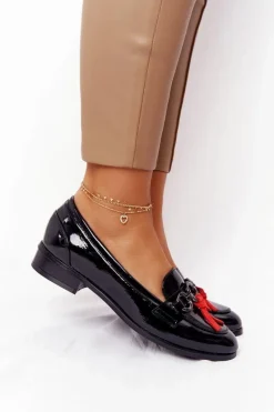 New Eleganckie Damskie Mokasyny Vinceza 10585 Lakierowane Czarne Damskie Mokasyny Damskie Lakierowane