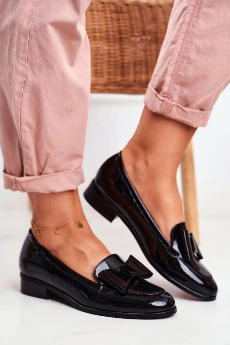 Mokasyny Damskie Lakierowane>Buty damskie Vinceza Eleganckie Damskie Mokasyny Vinceza 10570 Lakierowane Czarne