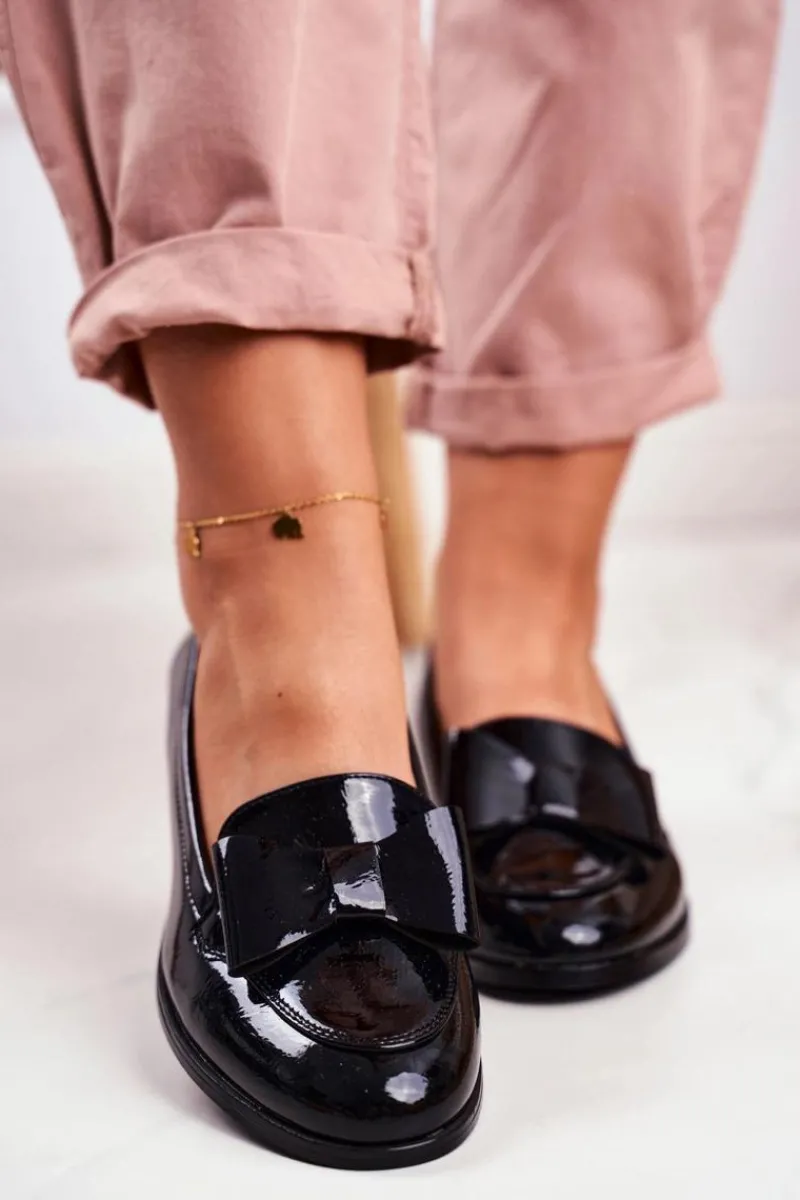 Mokasyny Damskie Lakierowane>Buty damskie Vinceza Eleganckie Damskie Mokasyny Vinceza 10570 Lakierowane Czarne