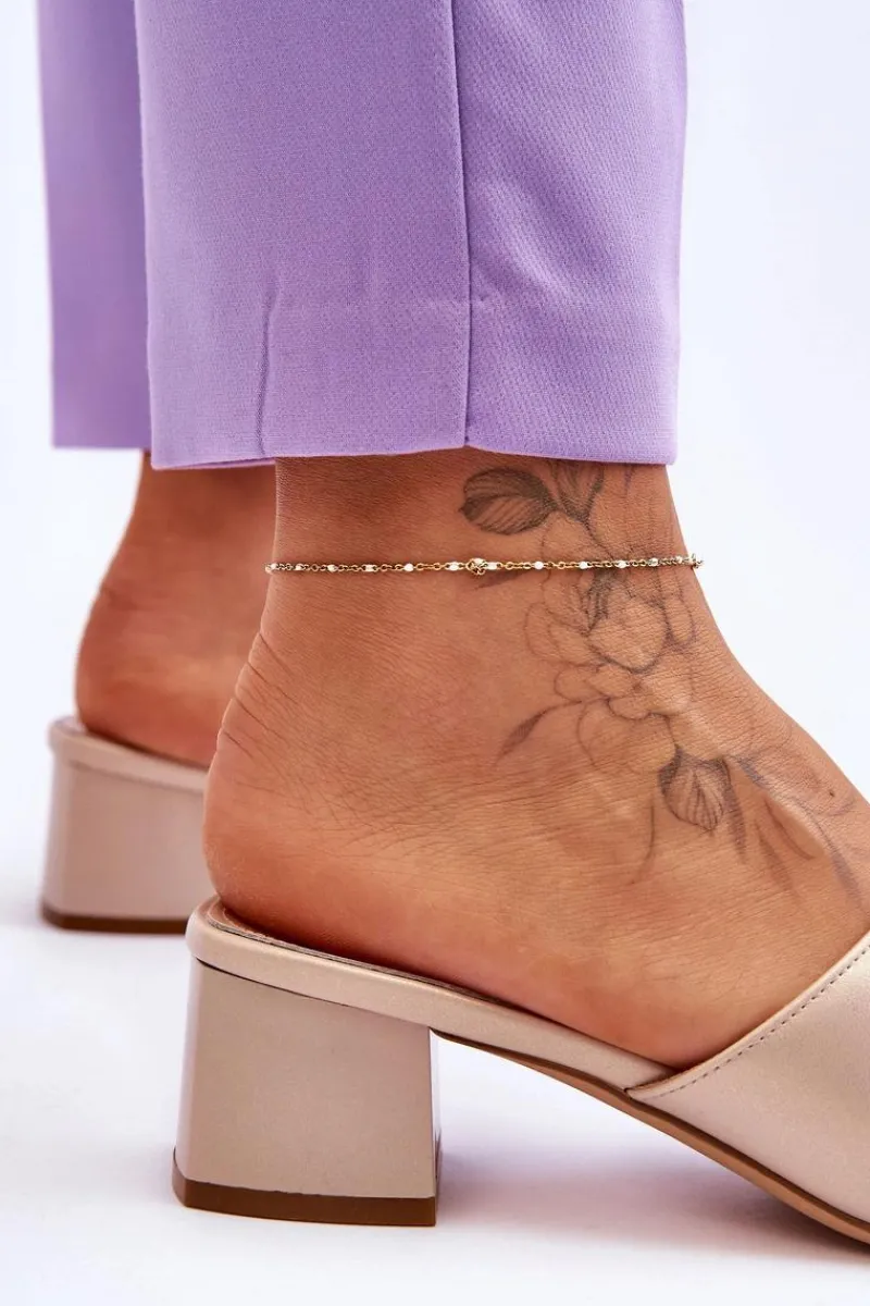 New Buty Sergio Leone Eleganckie Gładkie Klapki Sergio Leone KL317 Beżowe