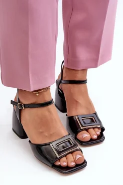 Sandały Na Słupku|Sandały Na Obcasie><noscript><img width=