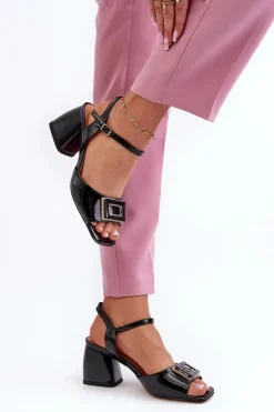 Sandały Na Słupku|Sandały Na Obcasie><noscript><img width=