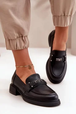 Sale Eleganckie Mokasyny Damskie Z Naturalnej Skóry Czarne Vinceza 91114 Damskie Loafersy Damskie|Mokasyny Damskie Skórzane