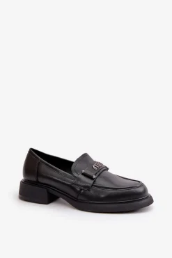 Sale Eleganckie Mokasyny Damskie Z Naturalnej Skóry Czarne Vinceza 91114 Damskie Loafersy Damskie|Mokasyny Damskie Skórzane