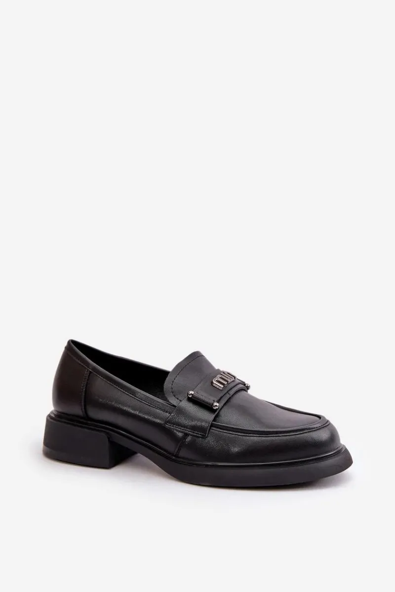 Sale Eleganckie Mokasyny Damskie Z Naturalnej Skóry Czarne Vinceza 91114 Damskie Loafersy Damskie|Mokasyny Damskie Skórzane