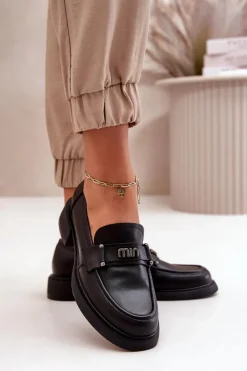 Sale Eleganckie Mokasyny Damskie Z Naturalnej Skóry Czarne Vinceza 91114 Damskie Loafersy Damskie|Mokasyny Damskie Skórzane