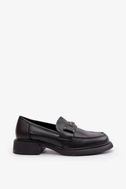 Sale Eleganckie Mokasyny Damskie Z Naturalnej Skóry Czarne Vinceza 91114 Damskie Loafersy Damskie|Mokasyny Damskie Skórzane