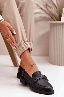 Sale Eleganckie Mokasyny Damskie Z Naturalnej Skóry Czarne Vinceza 91114 Damskie Loafersy Damskie|Mokasyny Damskie Skórzane