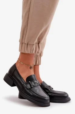 Sale Eleganckie Mokasyny Damskie Z Naturalnej Skóry Czarne Vinceza 91114 Damskie Loafersy Damskie|Mokasyny Damskie Skórzane