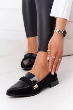 Clearance Eleganckie Mokasyny S.Barski Premium Zamszowe Czarne Damskie Mokasyny Damskie Lakierowane|Mokasyny Damskie Zamszowe