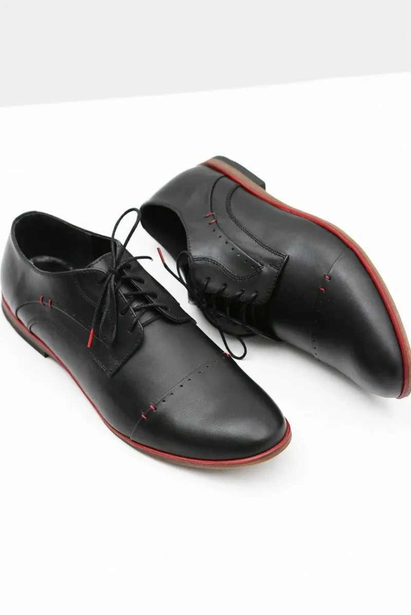 New Eleganckie Męskie Czarne Skórzane Półbuty Isacco Męskie Półbuty Casual