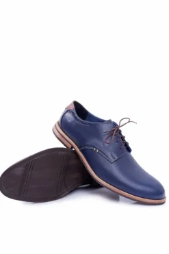 Outlet Boto Eleganckie Męskie Granatowe Półbuty Feliciano