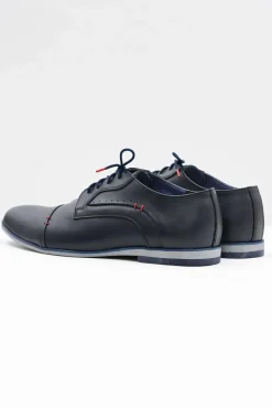 Sale Boto Eleganckie Męskie Skórzane Półbuty Isacco Granat