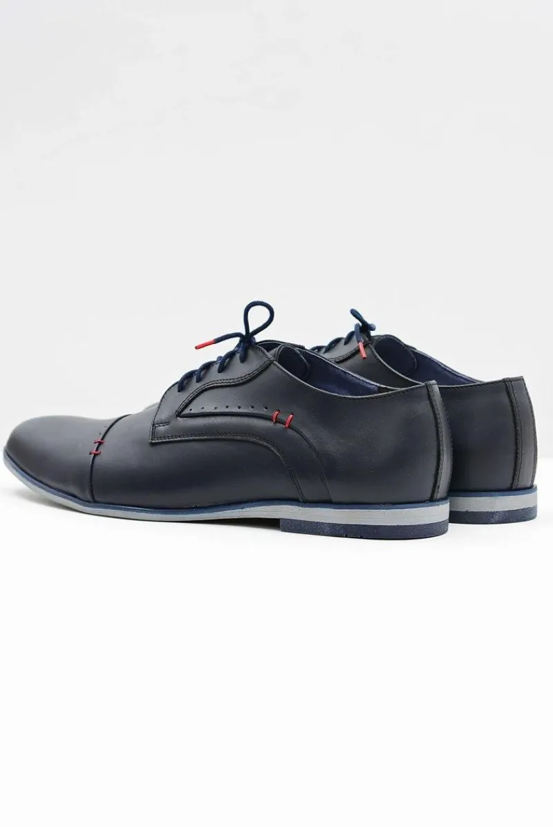 Sale Boto Eleganckie Męskie Skórzane Półbuty Isacco Granat