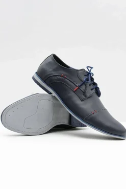 Sale Boto Eleganckie Męskie Skórzane Półbuty Isacco Granat