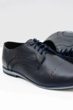 Sale Boto Eleganckie Męskie Skórzane Półbuty Isacco Granat