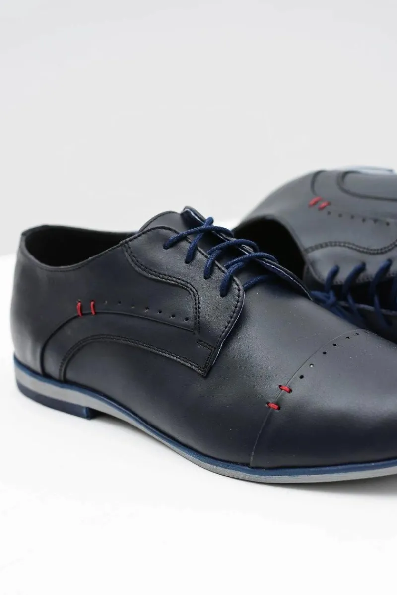 Sale Boto Eleganckie Męskie Skórzane Półbuty Isacco Granat