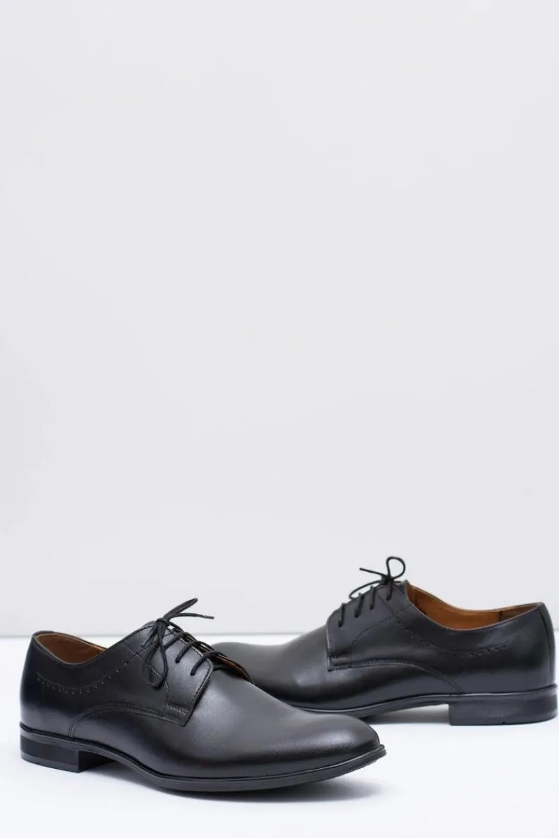 New Boto Eleganckie Męskie Wizytowe Czarne Półbuty Damoste