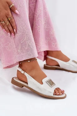 Sandały Płaskie><noscript><img width=