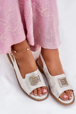 Sandały Płaskie><noscript><img width=