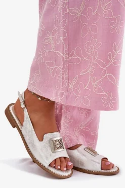 Sandały Płaskie><noscript><img width=