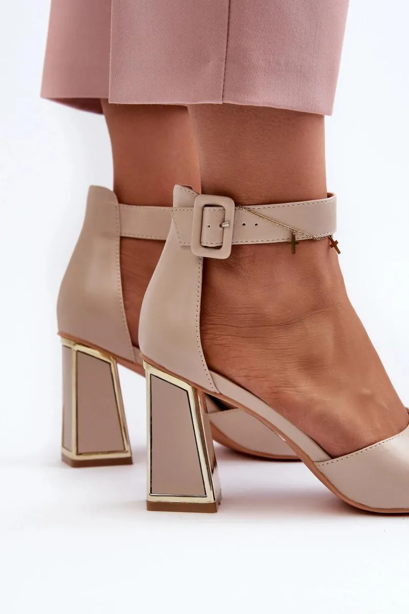 Best Eleganckie Sandały Damskie Na Słupku Beżowe Rosazara Damskie Sandały Na Słupku|Sandały Na Obcasie