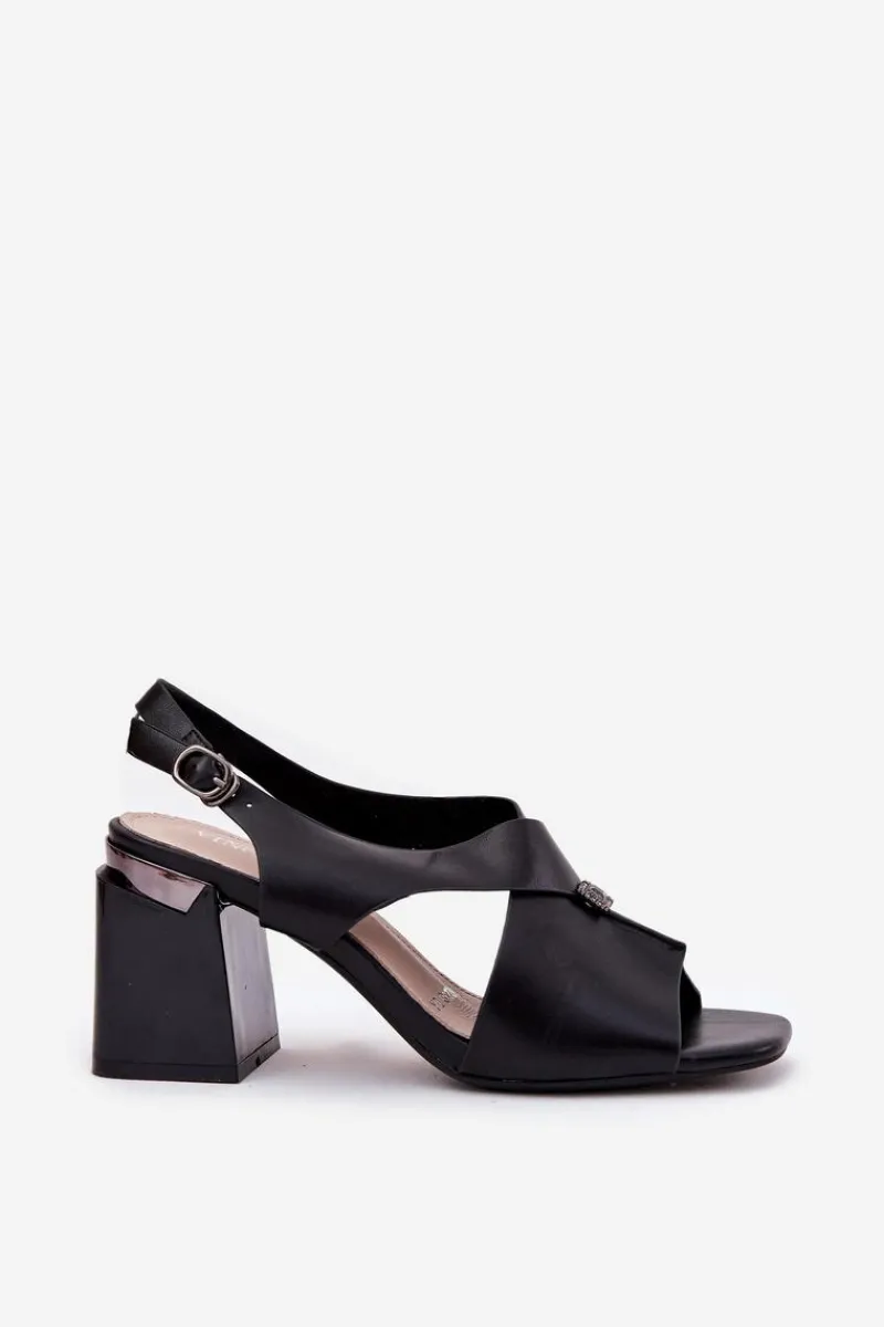Sandały Na Słupku|Sandały Na Obcasie>Buty damskie Vinceza Eleganckie Sandały Damskie Na Słupku Vinceza 62238 Czarne Czarny