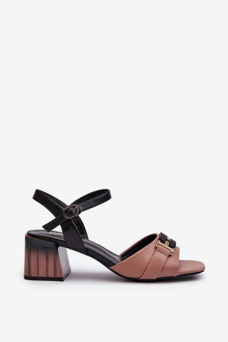 Sandały Na Obcasie>Buty damskie Vinceza Eleganckie Sandały Damskie Na Obcasie Klocku Różowe Natissa