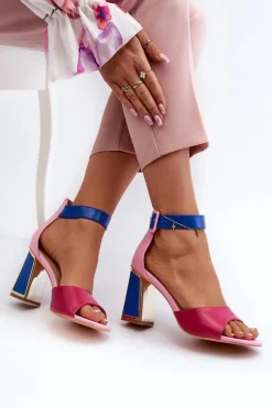 Sandały Na Słupku|Sandały Na Obcasie><noscript><img width=